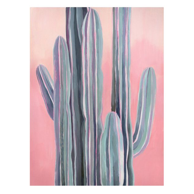 Leinwandbilder Kaktus auf Rosa I