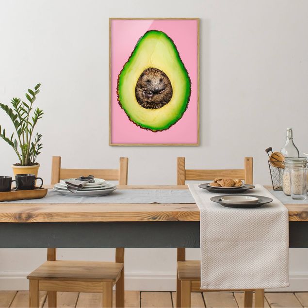 Bilder mit Rahmen Avocado mit Igel