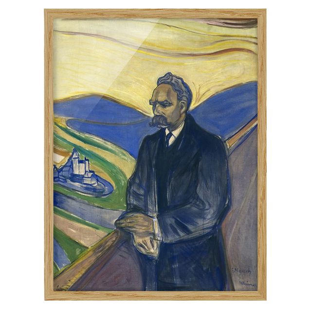 Kunstdrucke mit Rahmen Edvard Munch - Porträt Nietzsche