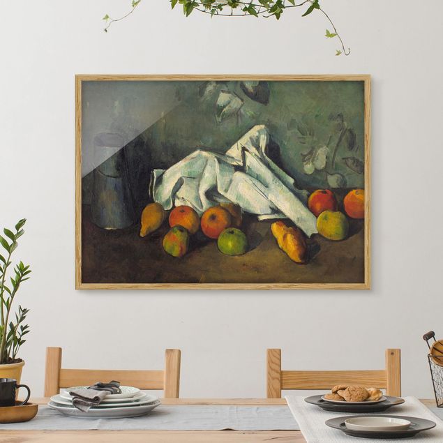 Post Impressionismus Bilder Paul Cézanne - Milchkanne und Äpfel