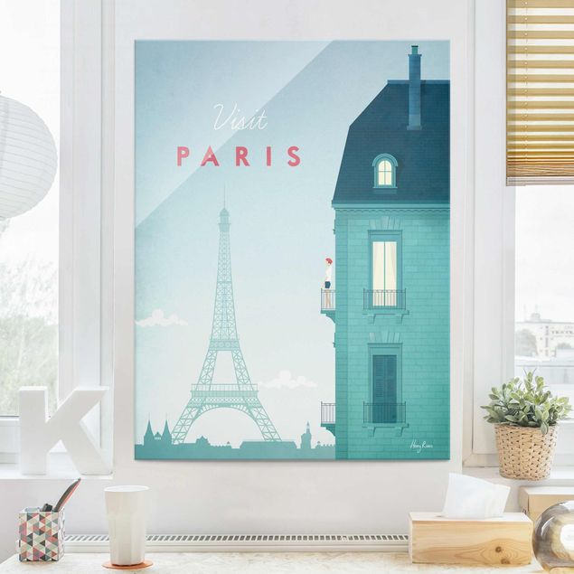 Glasbild Paris Reiseposter - Paris