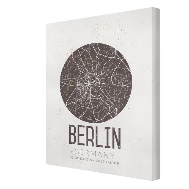 Wandbilder Stadtplan Berlin - Retro