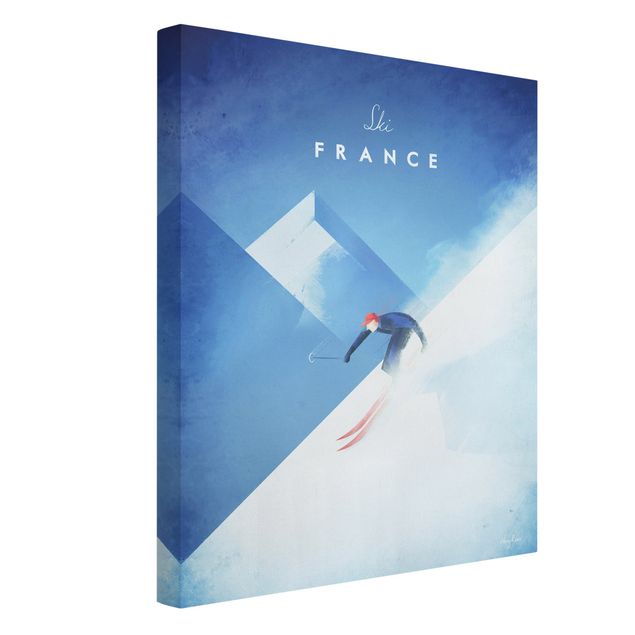 Leinwand Kunstdruck Reiseposter - Ski in Frankreich