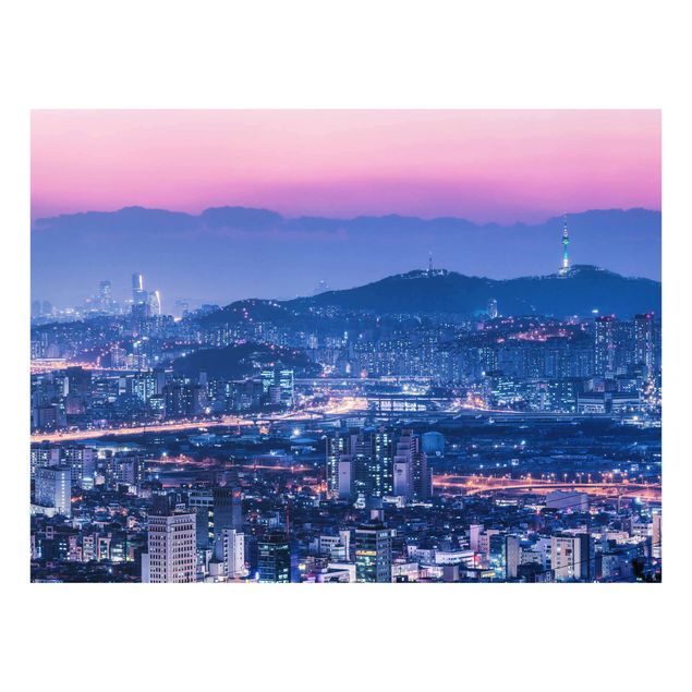 Glasbild - Skyline von Seoul - Querformat 4:3