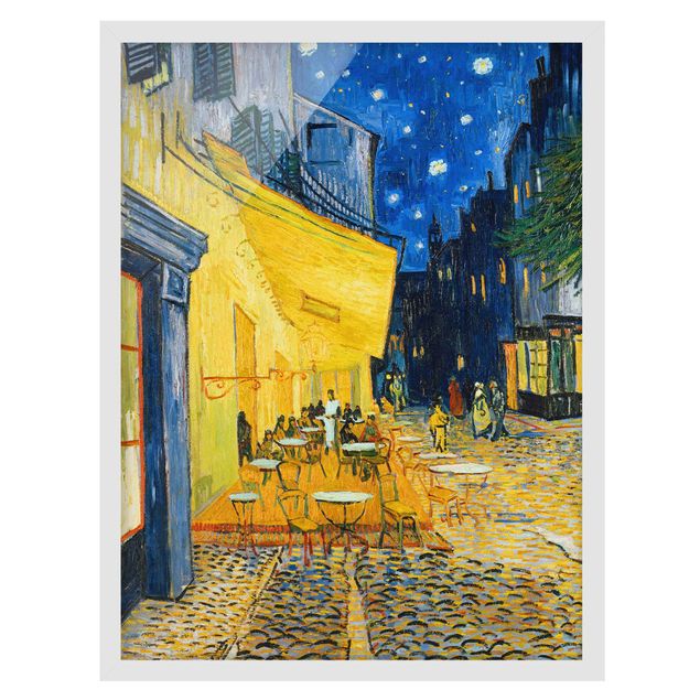 Kunstdruck Bilder mit Rahmen Vincent van Gogh - Café-Terrasse in Arles