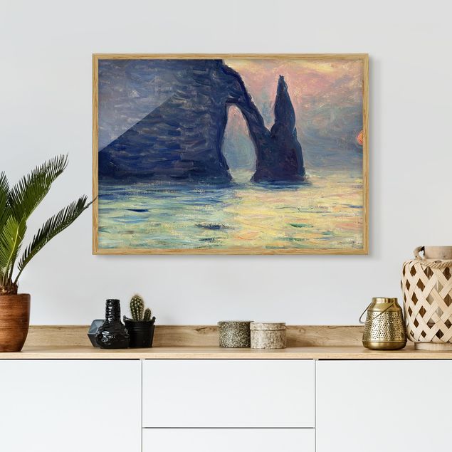 Kunstdrucke Impressionismus Claude Monet - Felsen Sonnenuntergang