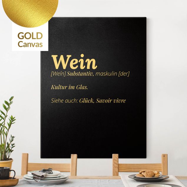 Leinwandbild Gold - Die Definition von Wein Schwarz - Hochformat 3:4