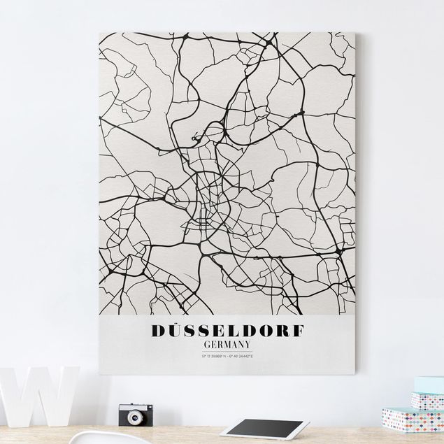 Wandbilder XXL Stadtplan Düsseldorf - Klassik