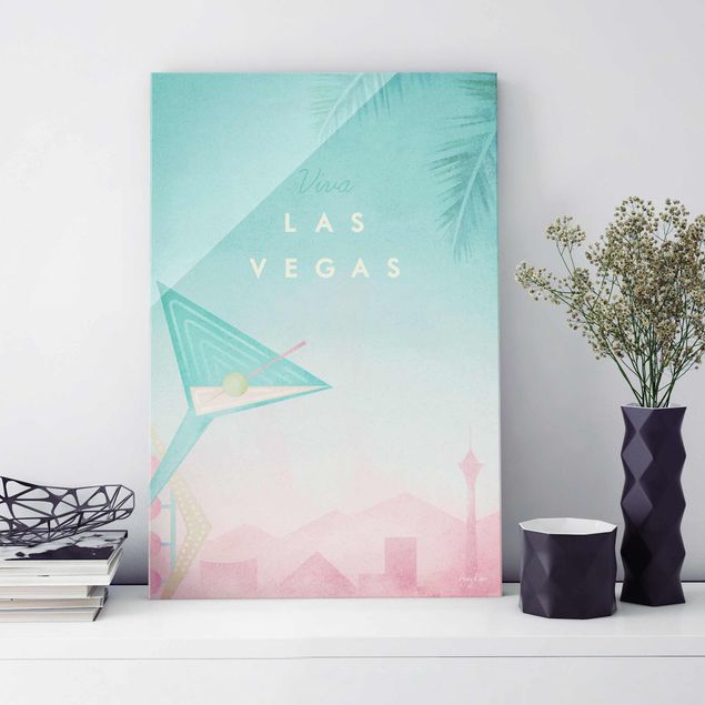 Wandbilder Glas XXL Reiseposter - Viva Las Vegas
