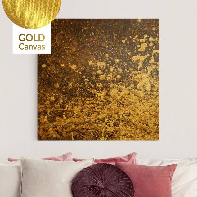 Leinwandbild Gold - Goldene Unruhe - Quadrat 1:1