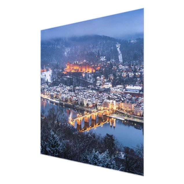 Glasbild - Winterliches Heidelberg - Quadrat 1:1
