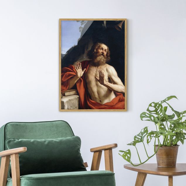 Gerahmte Kunstdrucke Guercino - Der heilige Hieronymus
