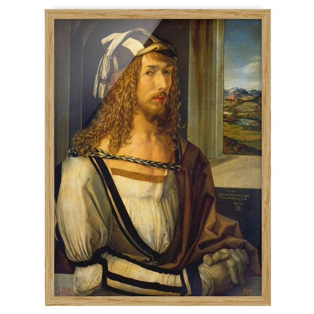Bilder mit Rahmen Albrecht Dürer - Selbstbildnis mit Landschaft