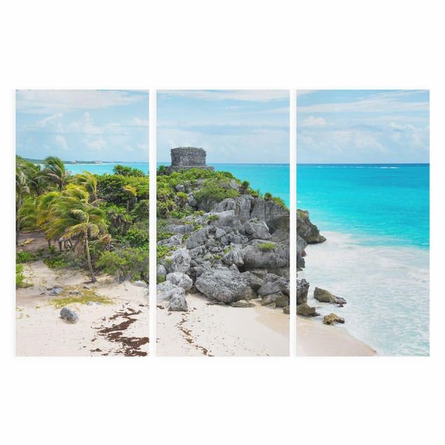 Leinwandbilder Wohnzimmer modern Karibikküste Tulum Ruinen