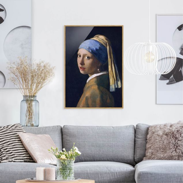 Kunstdrucke mit Rahmen Jan Vermeer van Delft - Das Mädchen mit dem Perlenohrgehänge