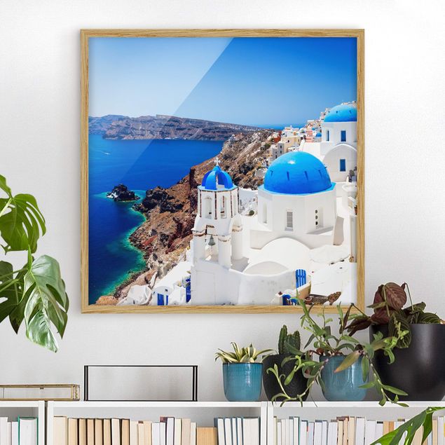 Bilder mit Rahmen View Over Santorini