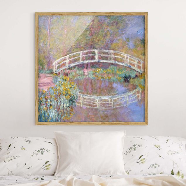 Bilder mit Rahmen Blumen Claude Monet - Brücke Monets Garten