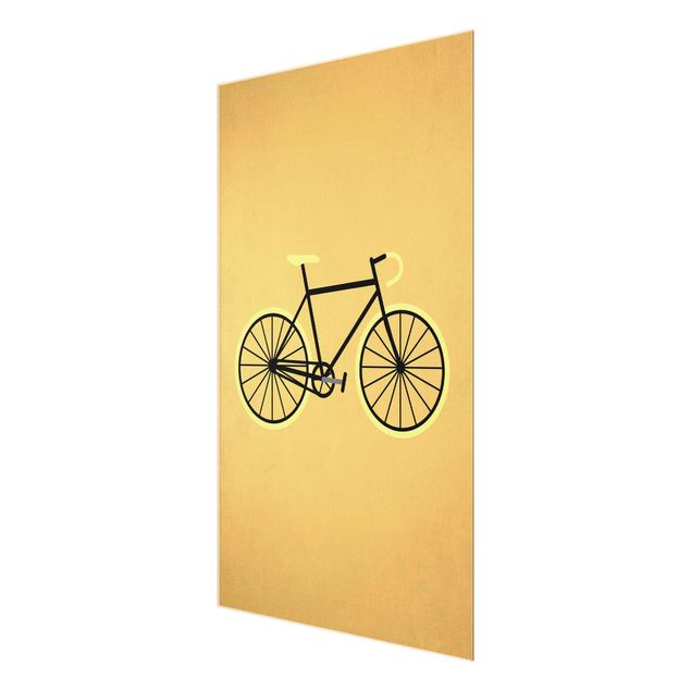 Glasbild - Fahrrad in Gelb - Hochformat 3:2