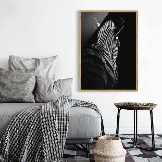 Schöne Wandbilder Dunkle Zebra Silhouette