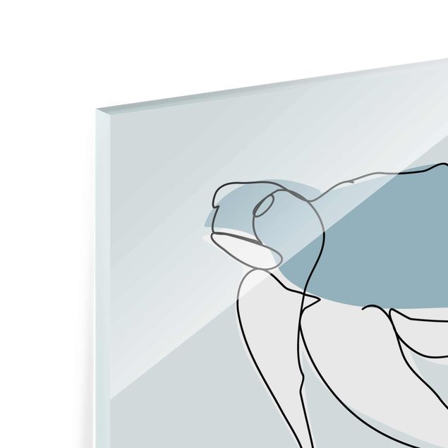 Glasbild - Schildkröte Line Art - Querformat 2:3