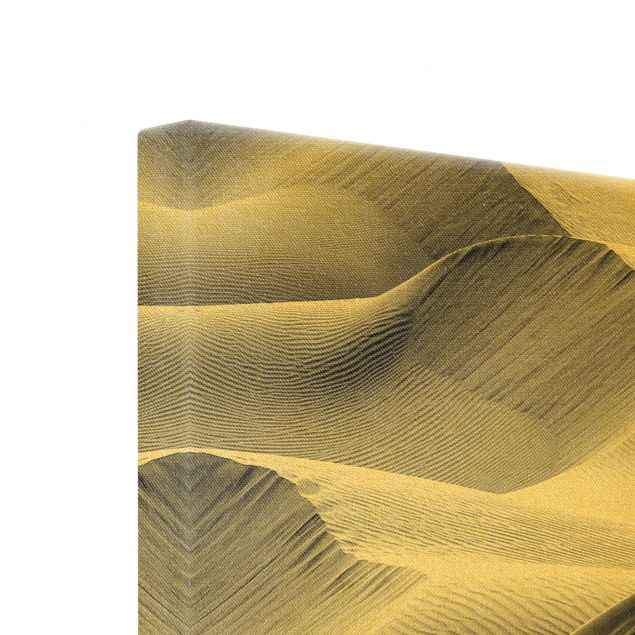 Leinwandbild Gold - Wellenmuster im Wüstensand - Quadrat 1:1