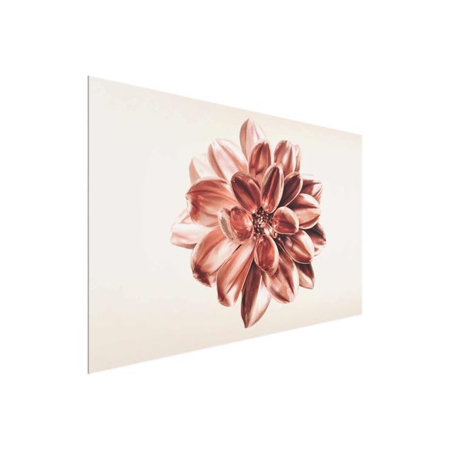 Bilder für die Wand Dahlie Rosegold Metallic Rosa
