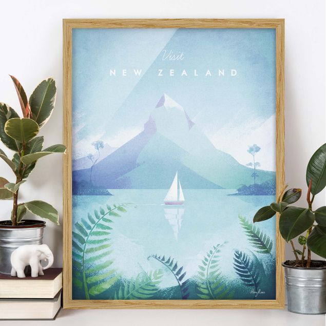 Natur Bilder mit Rahmen Reiseposter - Neuseeland