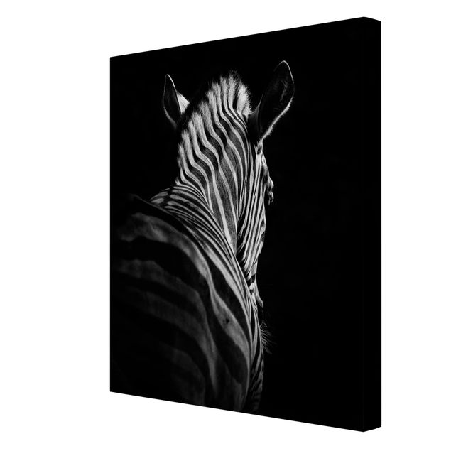 Moderne Leinwandbilder Wohnzimmer Dunkle Zebra Silhouette