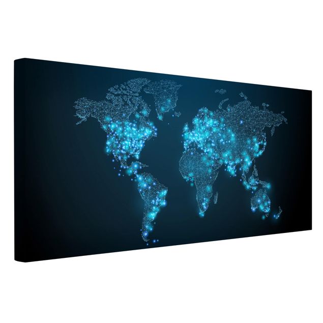 Schöne Wandbilder Connected World Weltkarte