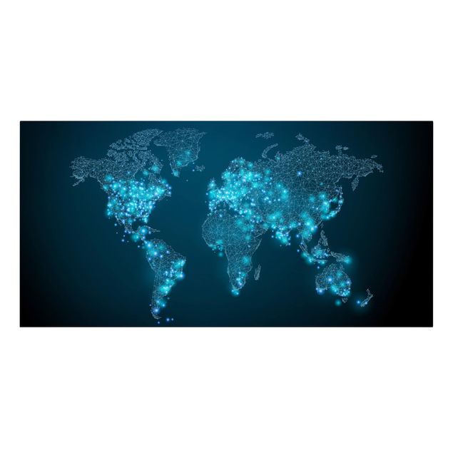Bilder auf Leinwand Connected World Weltkarte