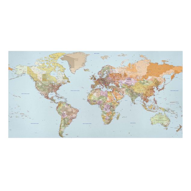 Schöne Leinwandbilder Politische Weltkarte