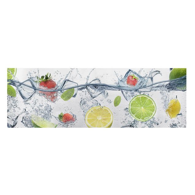 Leinwandbild - Frucht Cocktail - Panorama Quer