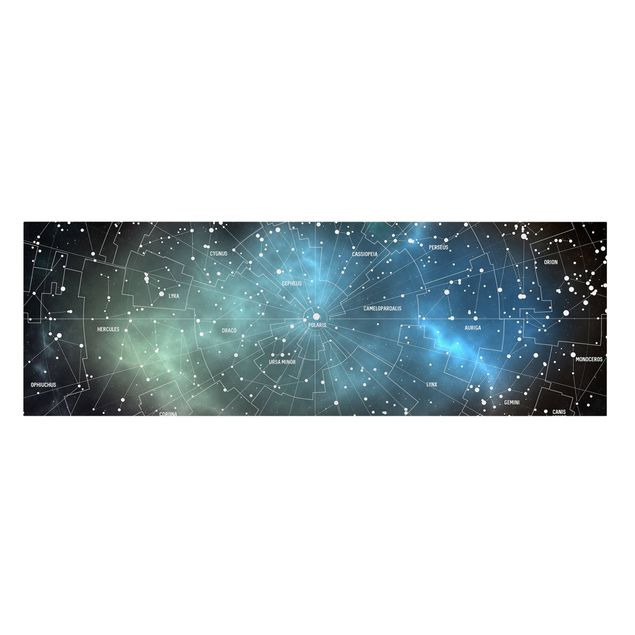 Bilder auf Leinwand Sternbilder Karte Galaxienebel