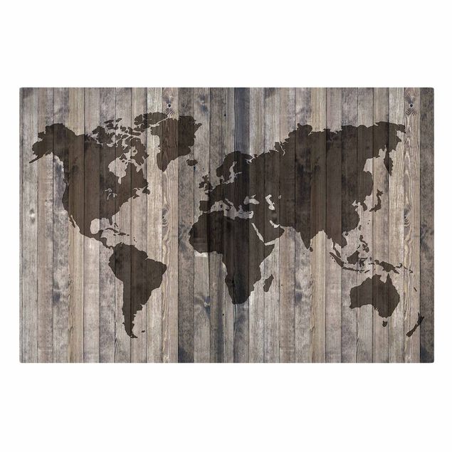 Schöne Leinwandbilder Holz Weltkarte