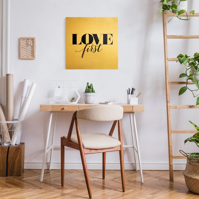 Moderne Leinwandbilder Wohnzimmer Love first