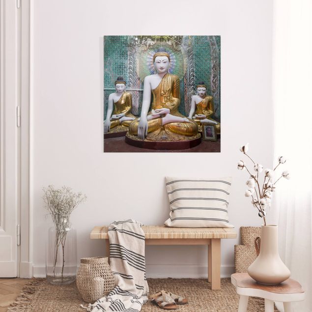Leinwand Kunstdruck Buddha Statuen