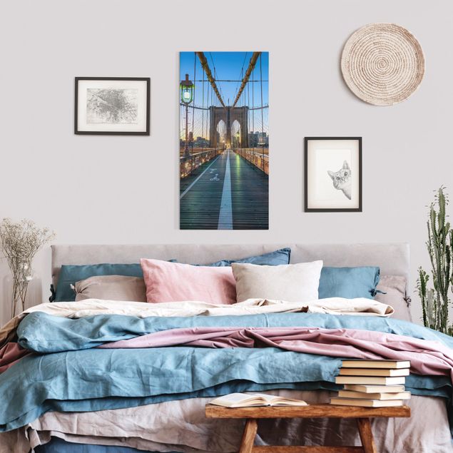 Kunstdrucke auf Leinwand Morgenblick von der Brooklyn Bridge