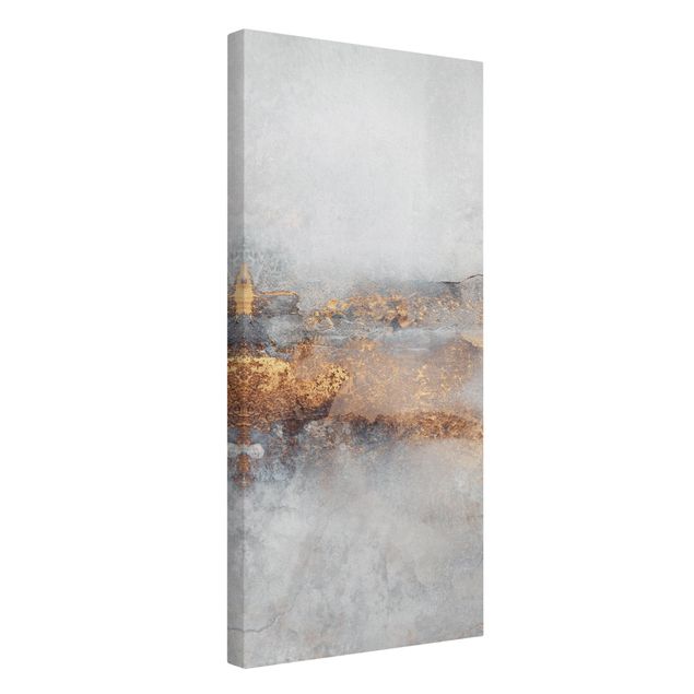 Abstrakte Leinwandbilder Gold-Grauer Nebel