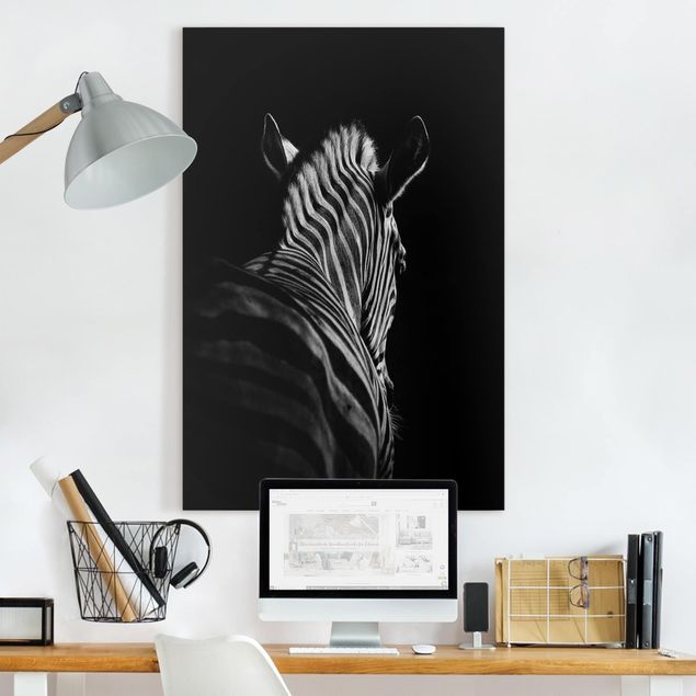 Leinwand Bilder XXL Dunkle Zebra Silhouette