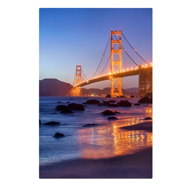 Schöne Wandbilder Golden Gate Bridge am Abend