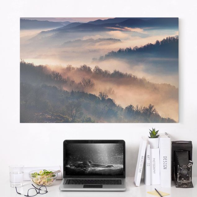 Wandbilder XXL Nebel bei Sonnenuntergang