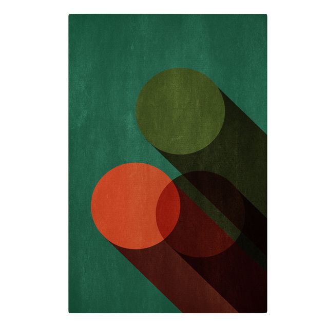 Bilder für die Wand Abstrakte Formen - Kreise in Grün und Rot