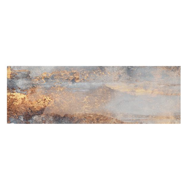 Wandbild Muster Gold-Grauer Nebel
