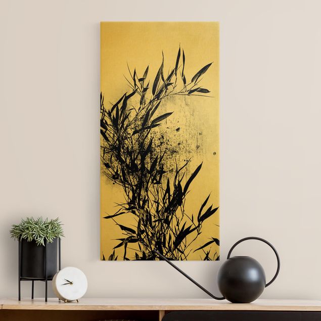 Wandbilder Natur Grafische Pflanzenwelt - Schwarzer Bambus
