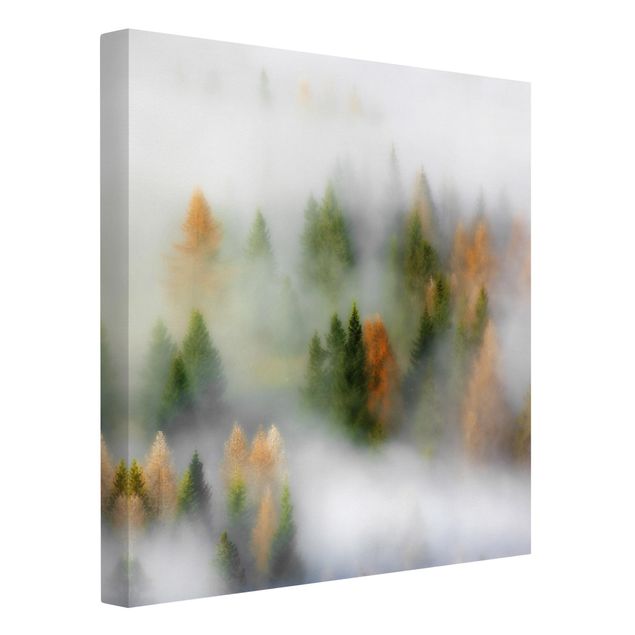 Wandbilder Wohnzimmer modern Nebelwald im Herbst