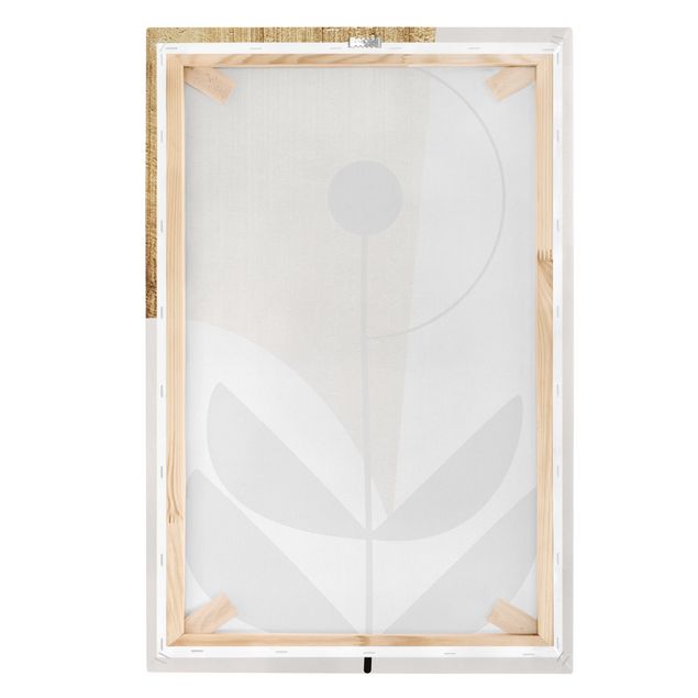 Leinwandbild - Abstrakte Formen - Blume Gold - Hochformat 3:2
