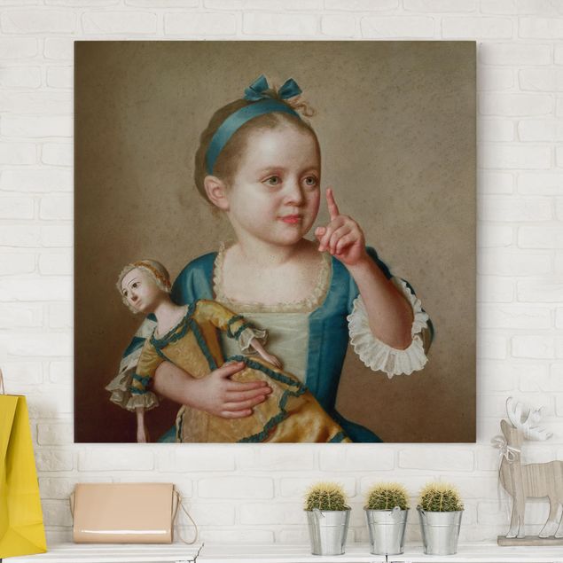 Leinwandbilder XXL Jean Etienne Liotard - Mädchen mit Puppe