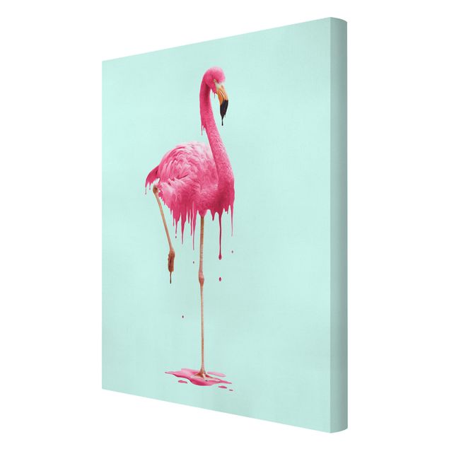 Leinwandbilder Wohnzimmer modern Schmelzender Flamingo