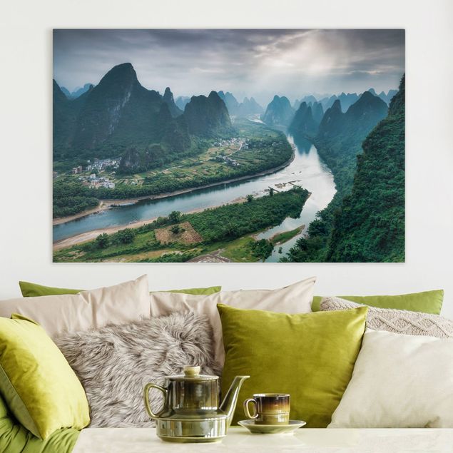 Leinwandbilder XXL Talblick über den Li-Fluss