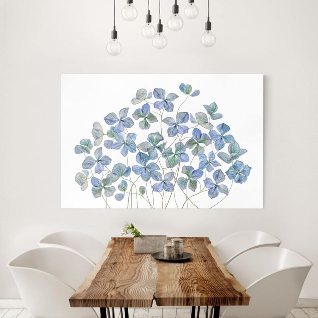 Kunstdrucke auf Leinwand Blaue Hortensienblüten